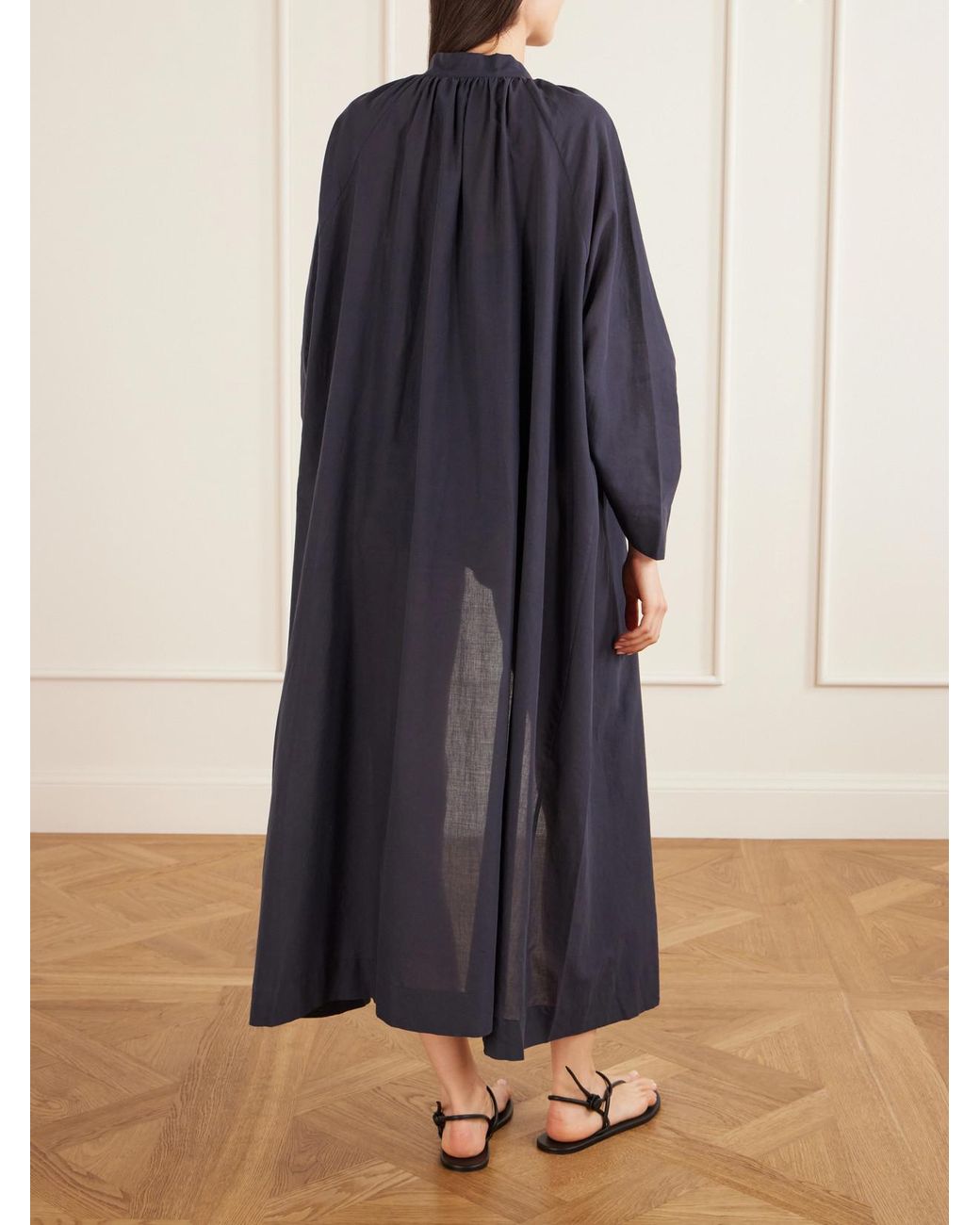 Les Vacances d'Irina Blue Liquid Summer Cotton-Voile Kaftan