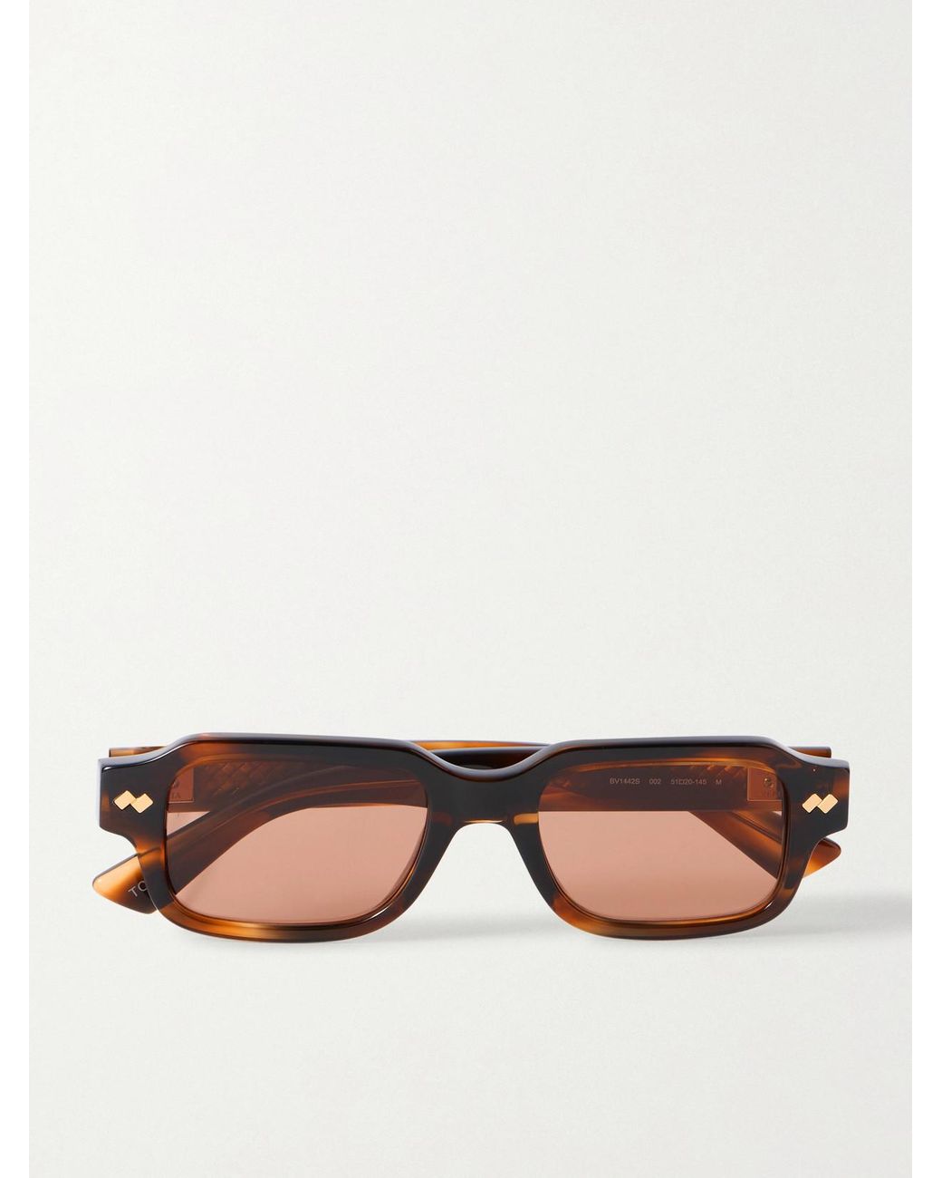 Bottega Veneta Multicolor Intrecciato Rectangular-Frame Acetate Sunglasses