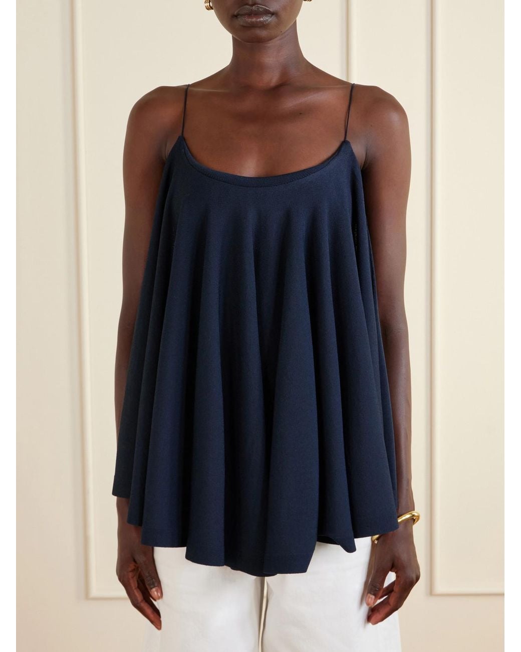 Jacquemus Blue Le Haut Voile Open-Back Jersey Top