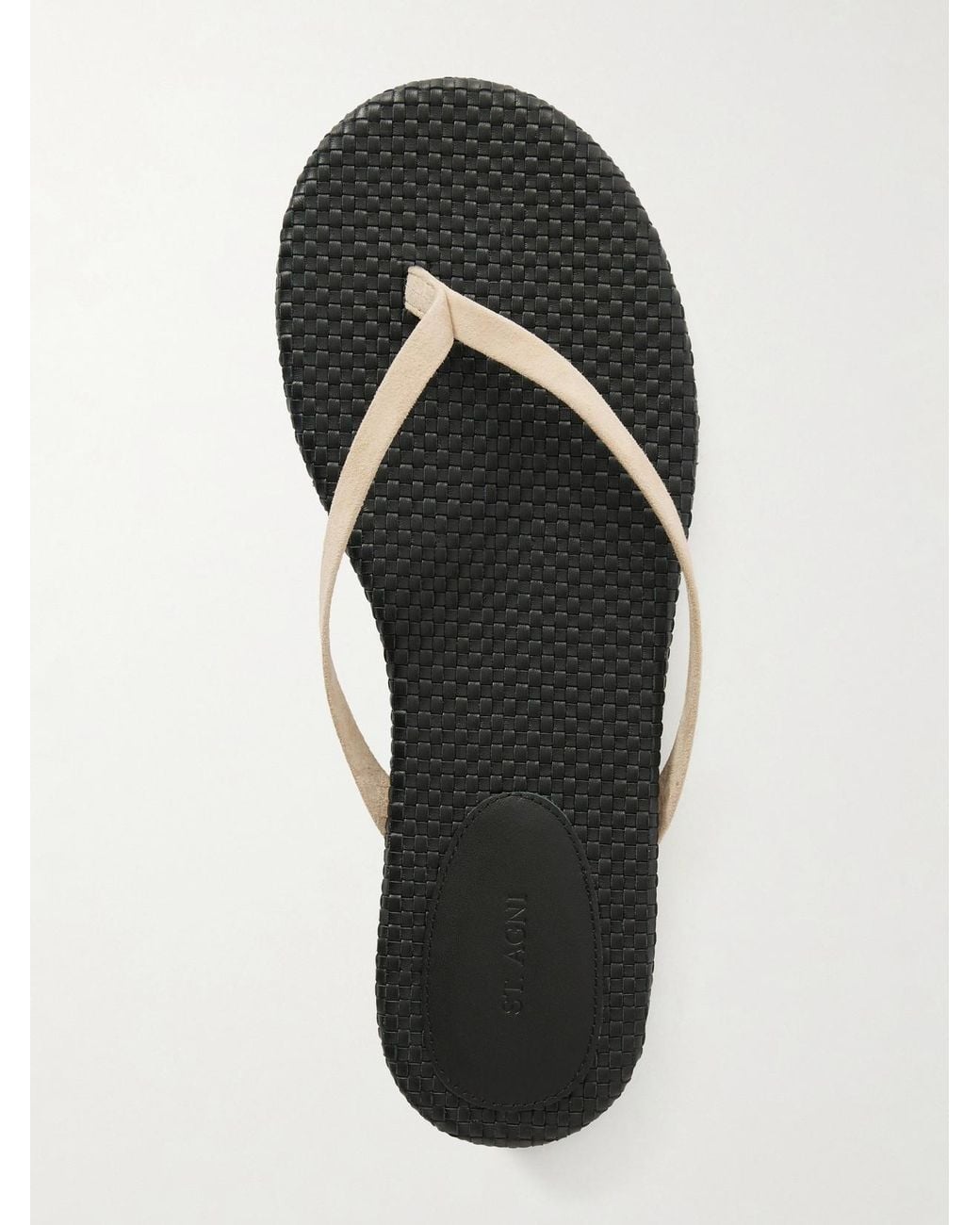 St. Agni White Suede Woven Flip Flop