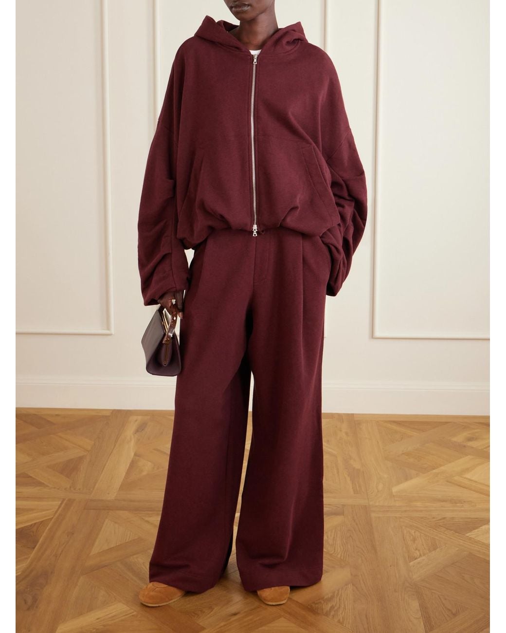 Dries Van Noten Red Cotton-Jersey Zip-Up Hoodie