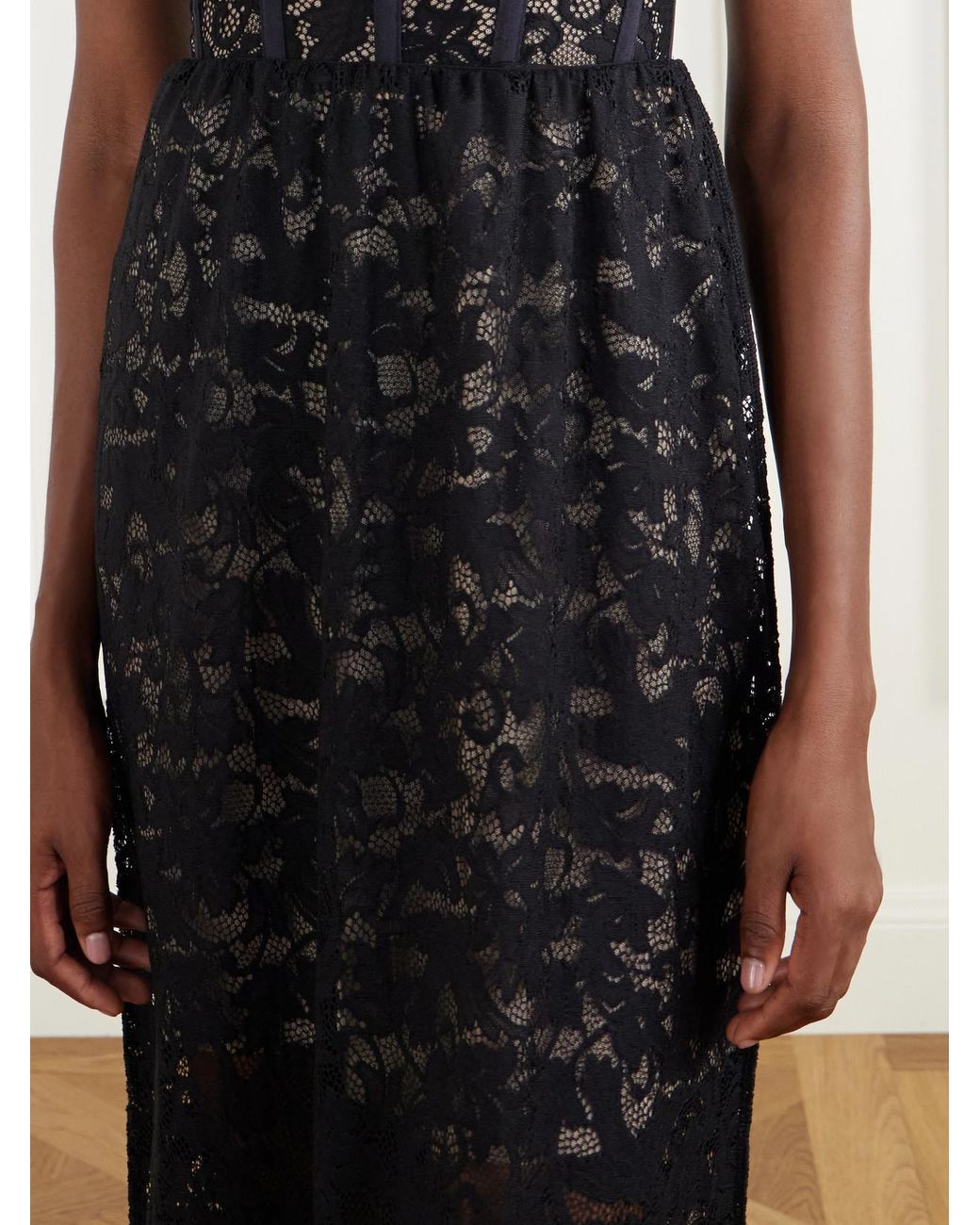 Zimmermann Black Lace Midi Skirt