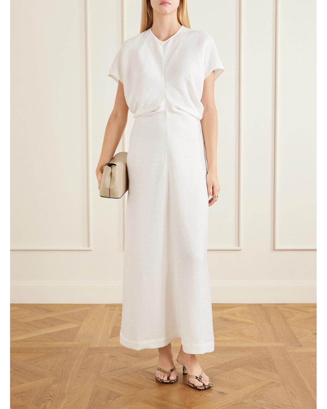 Totême White Woven Maxi Dress