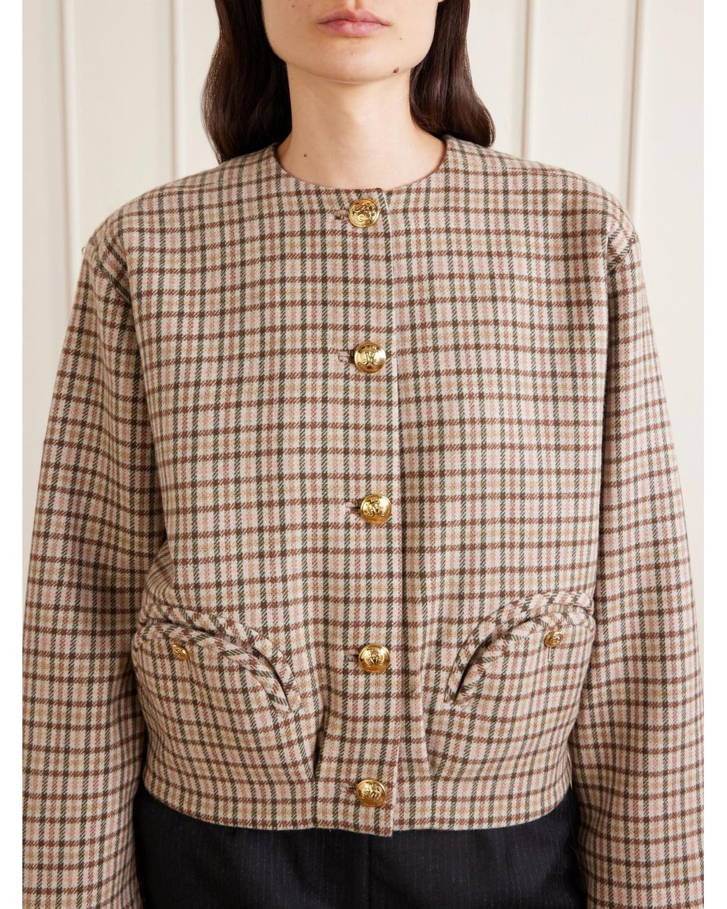 Blazé Milano Natural Altai Checked Wool And Cashmere-Blend Jacket