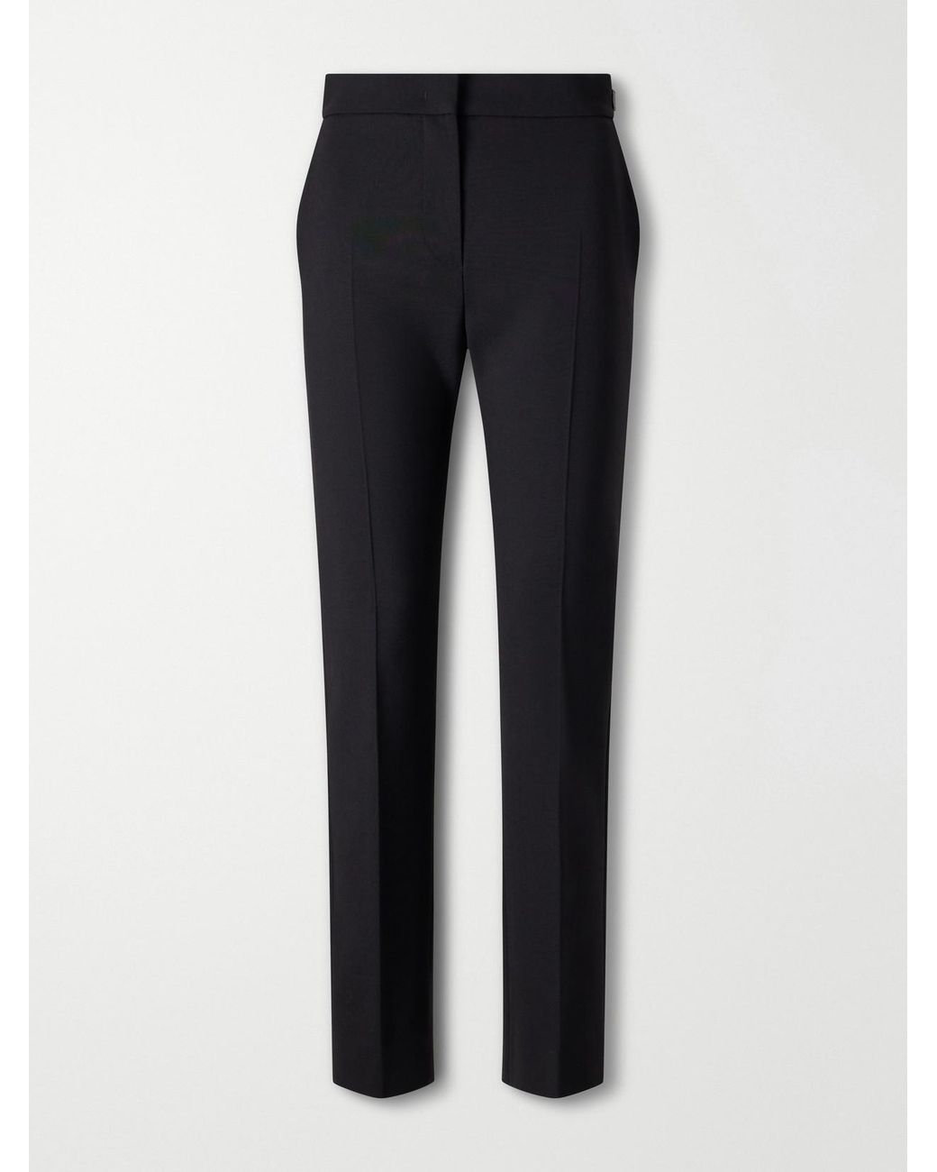 Max Mara Blue Acino Wool-Blend Mid-Rise Slim-Leg Pants