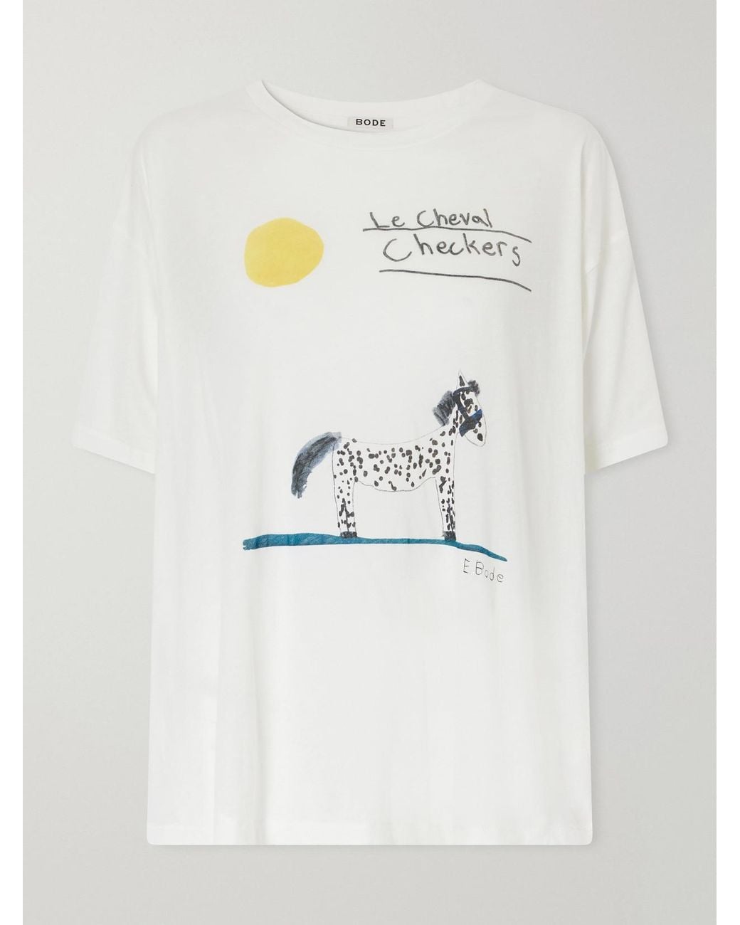 Bode White Cheval Printed Cotton-Jersey T-Shirt