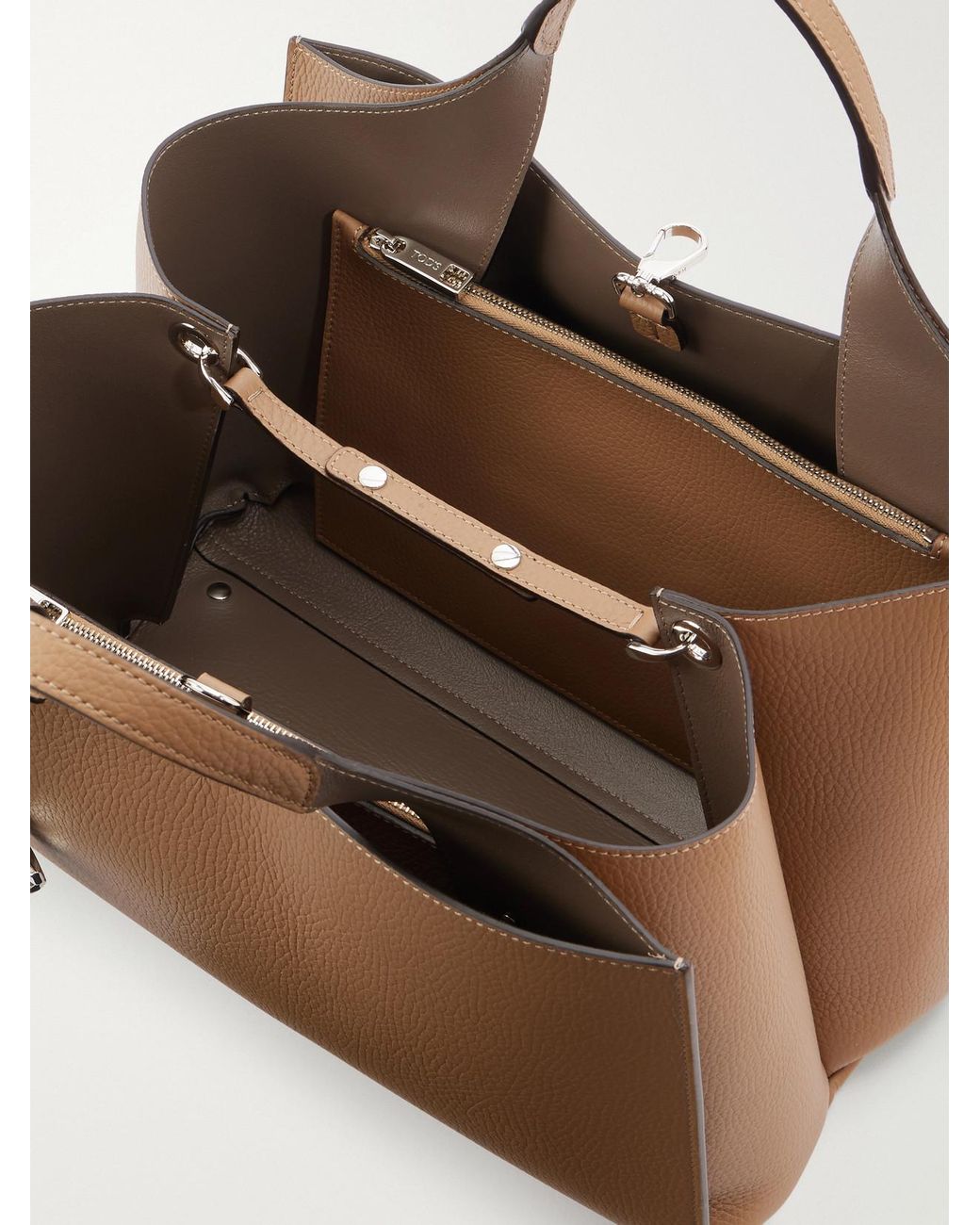 Tod's Natural Mini Textured-Leather Tote