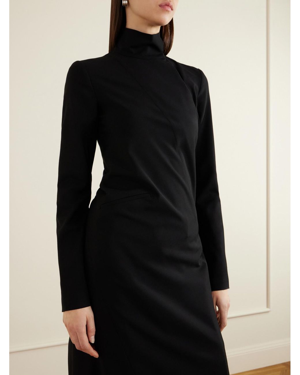 Colleen Allen Black Twist Stretch-Crepe Jacket