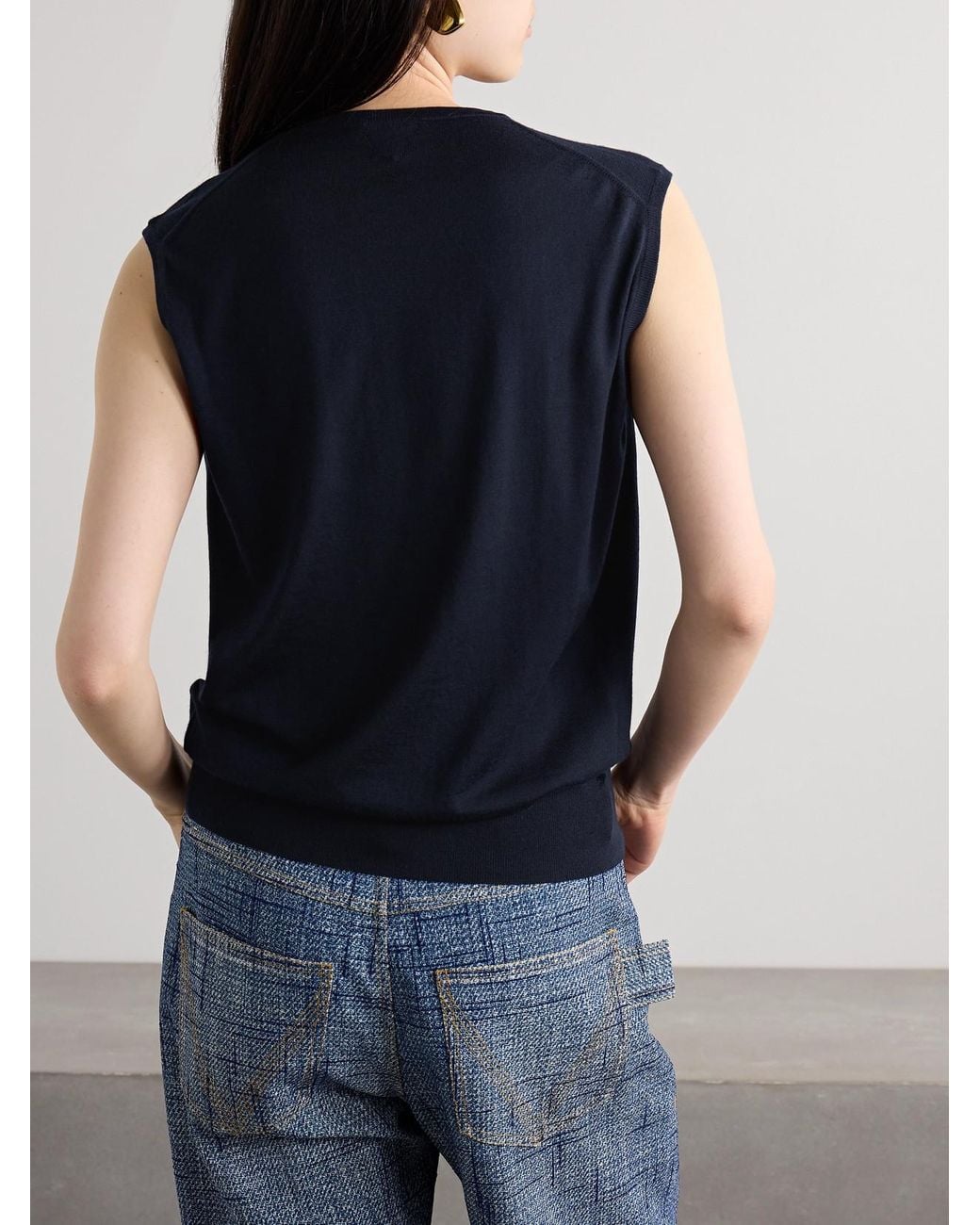 Bottega Veneta Blue Cashmere-Blend Vest