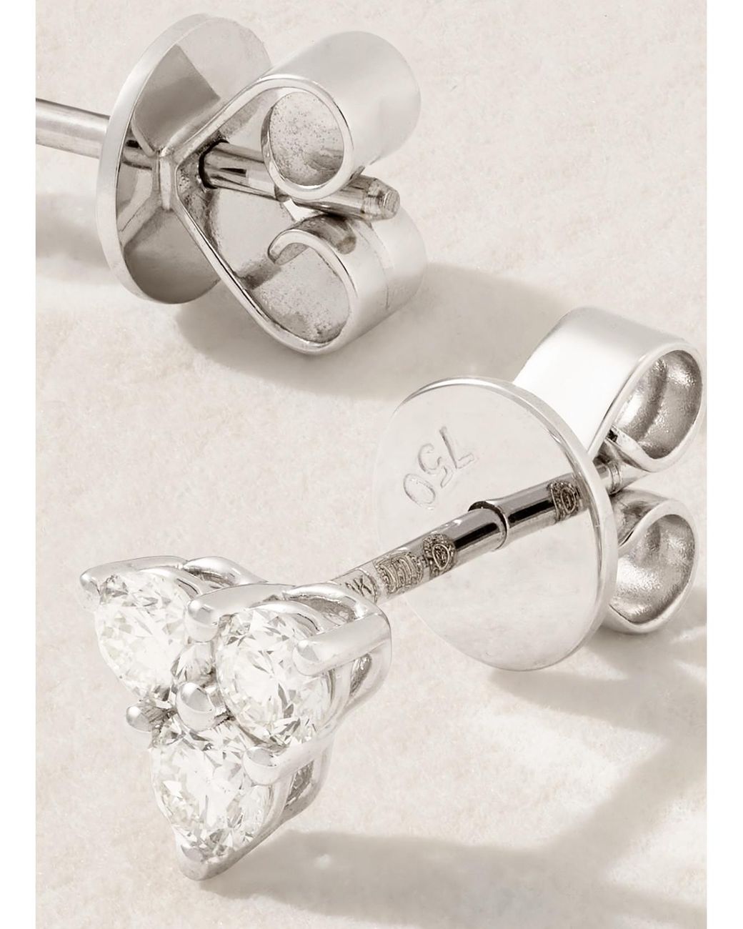Anita Ko Natural Trillion 18-Karat Diamond Earrings