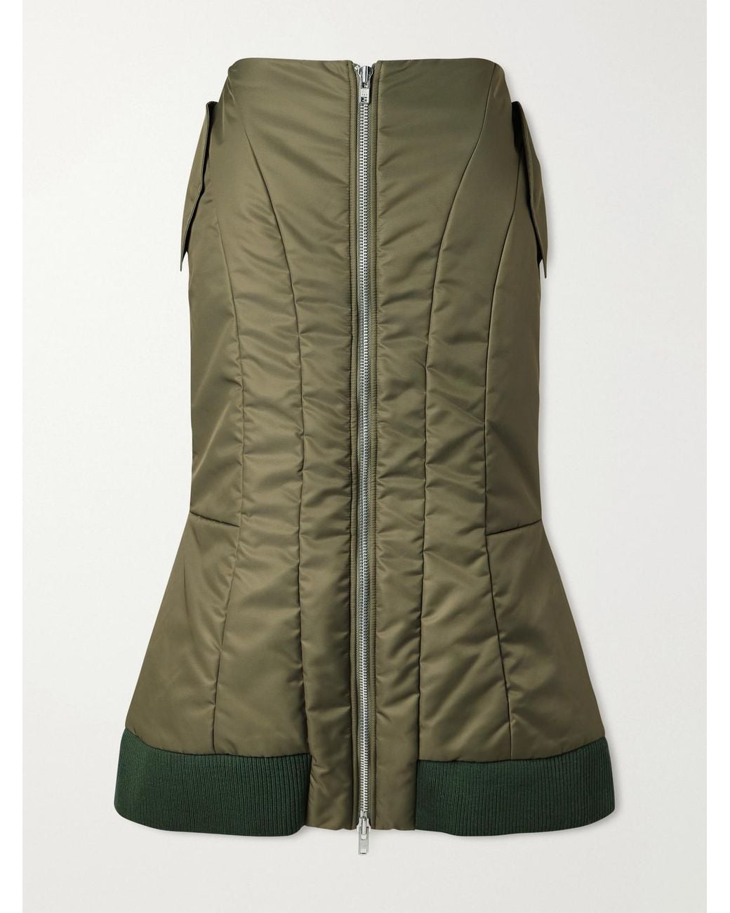 Simone Rocha Green Satin Midi Skirt