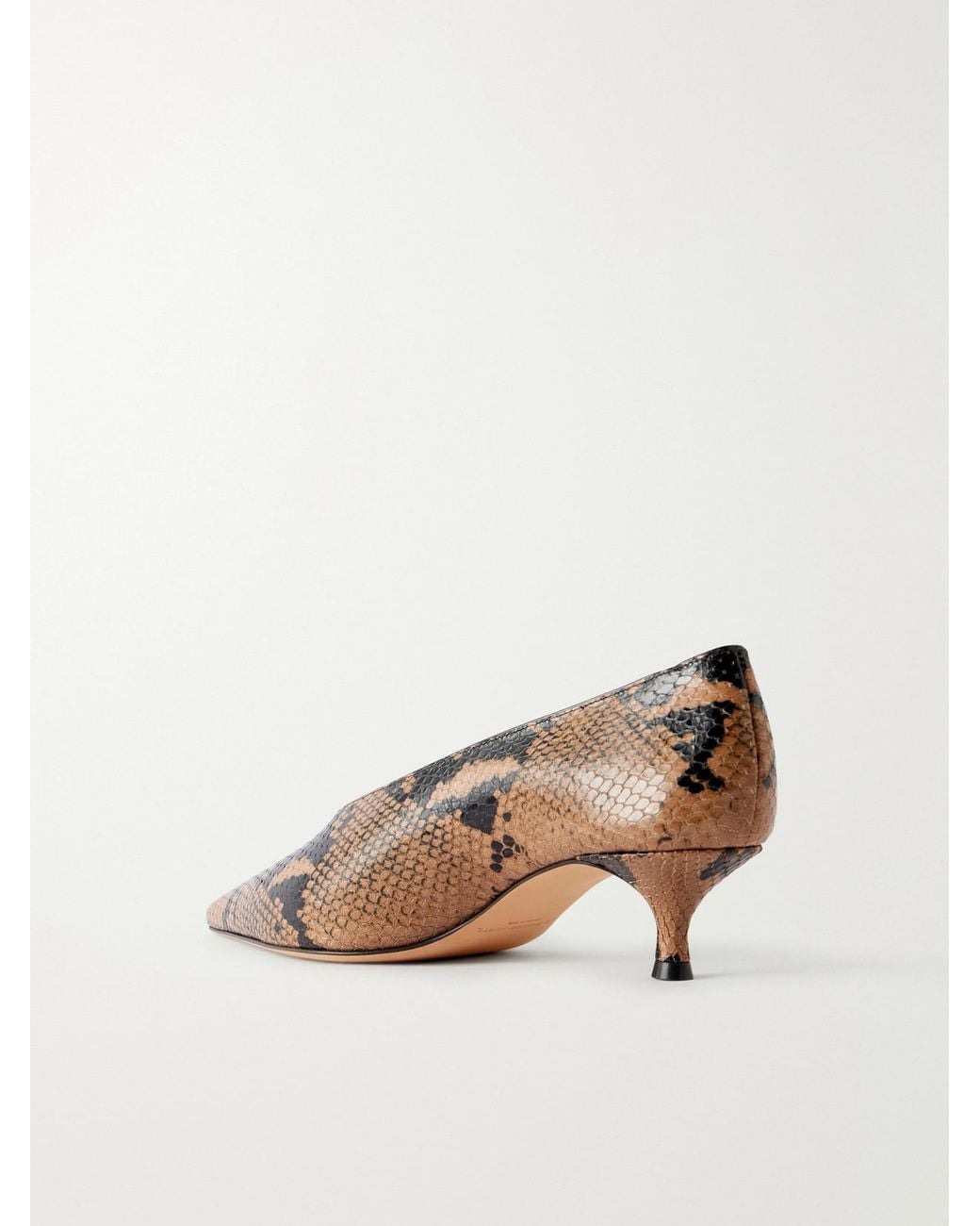 Le Monde Beryl Natural Babouche 40 Snake-Effect Leather Pumps
