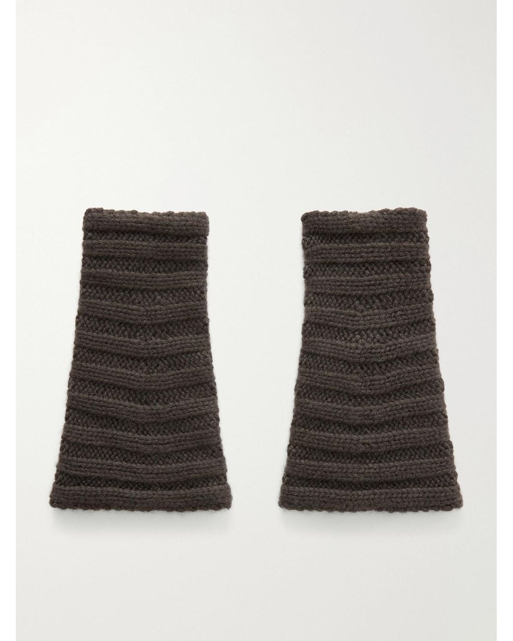 Lisa Yang Black Zarie Ribbed Cashmere Fingerless Gloves