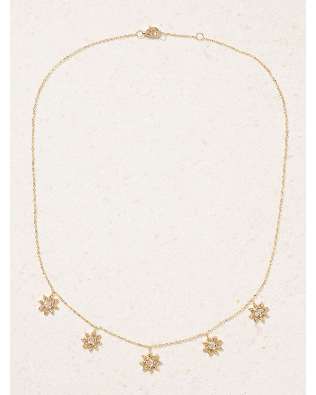 L'Atelier Nawbar Natural Five Star Seed 18-Karat Diamond Necklace