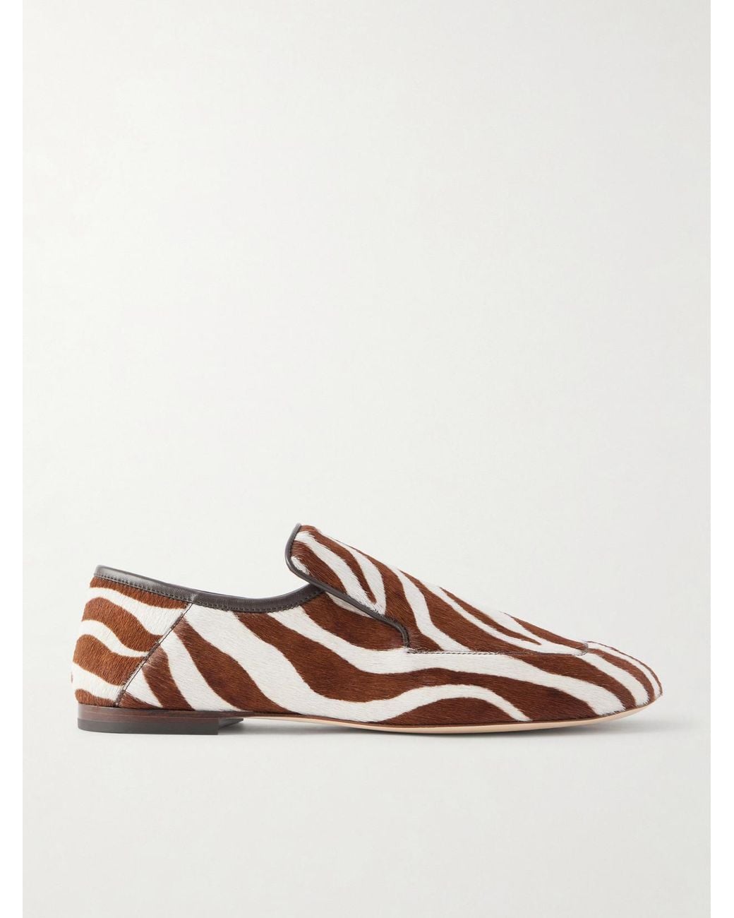Wales Bonner Brown Dakar Zebra-Print Calf Hair Loafers