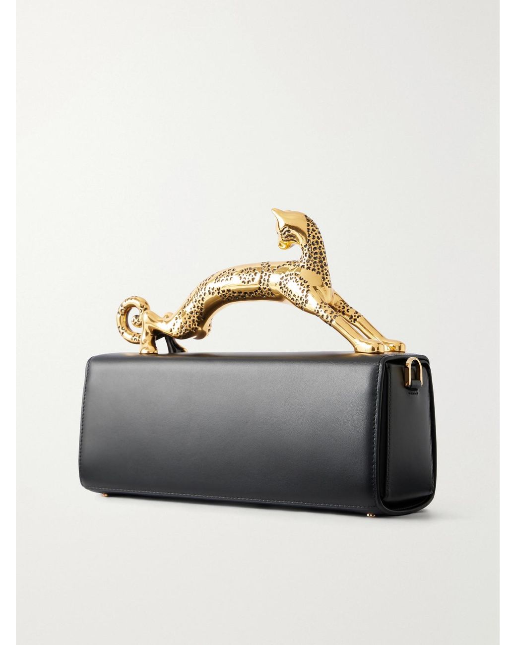 Lanvin Blue Pencil Cat Leather Clutch