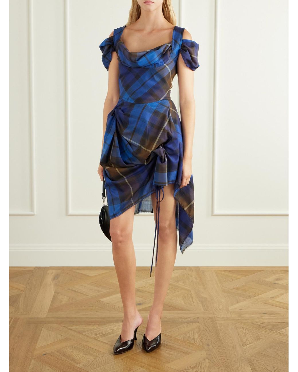 Vivienne Westwood Blue Buchanan Tartan Wool Mini Dress