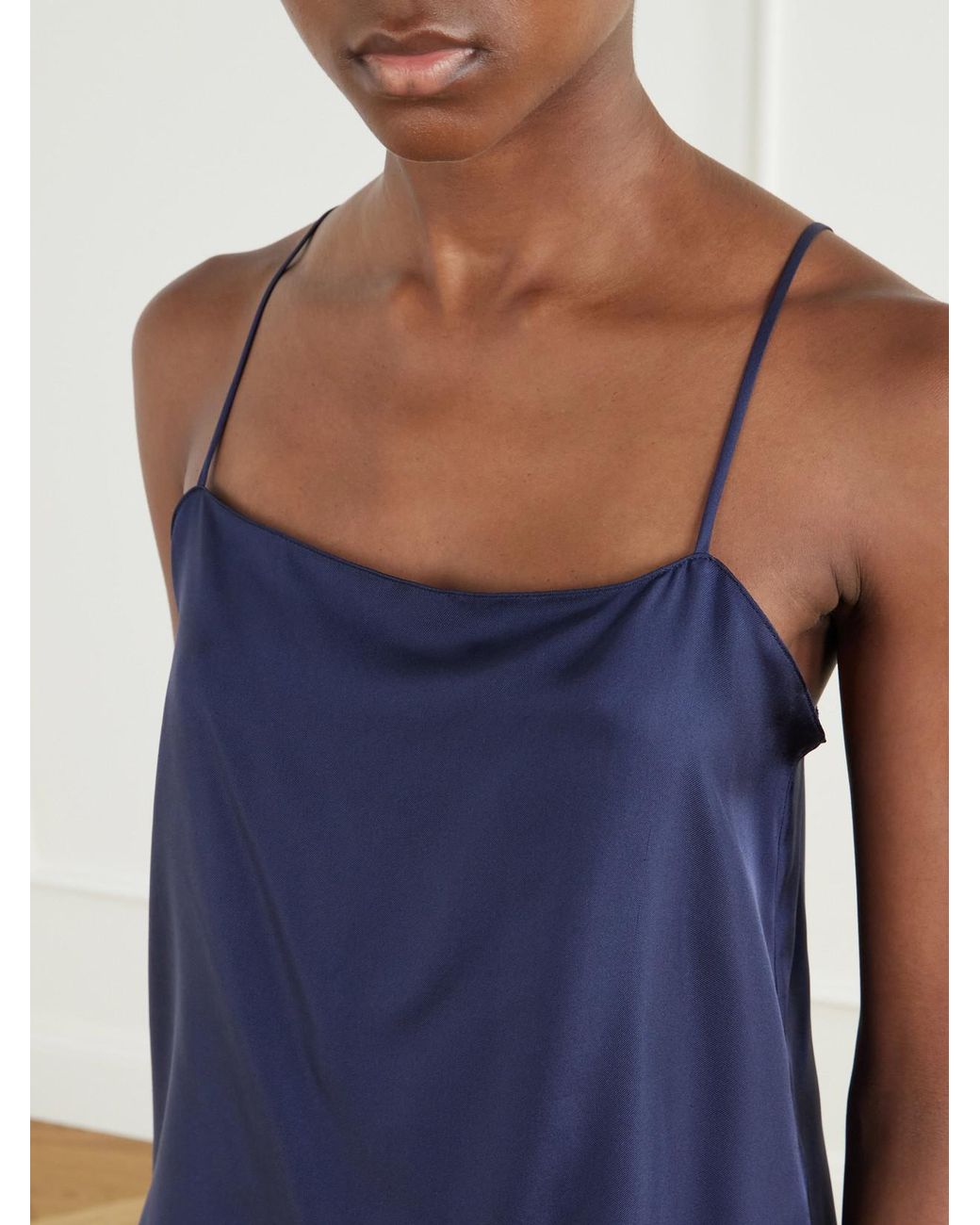 Comme Si Blue Everyday Silk-Satin Cami