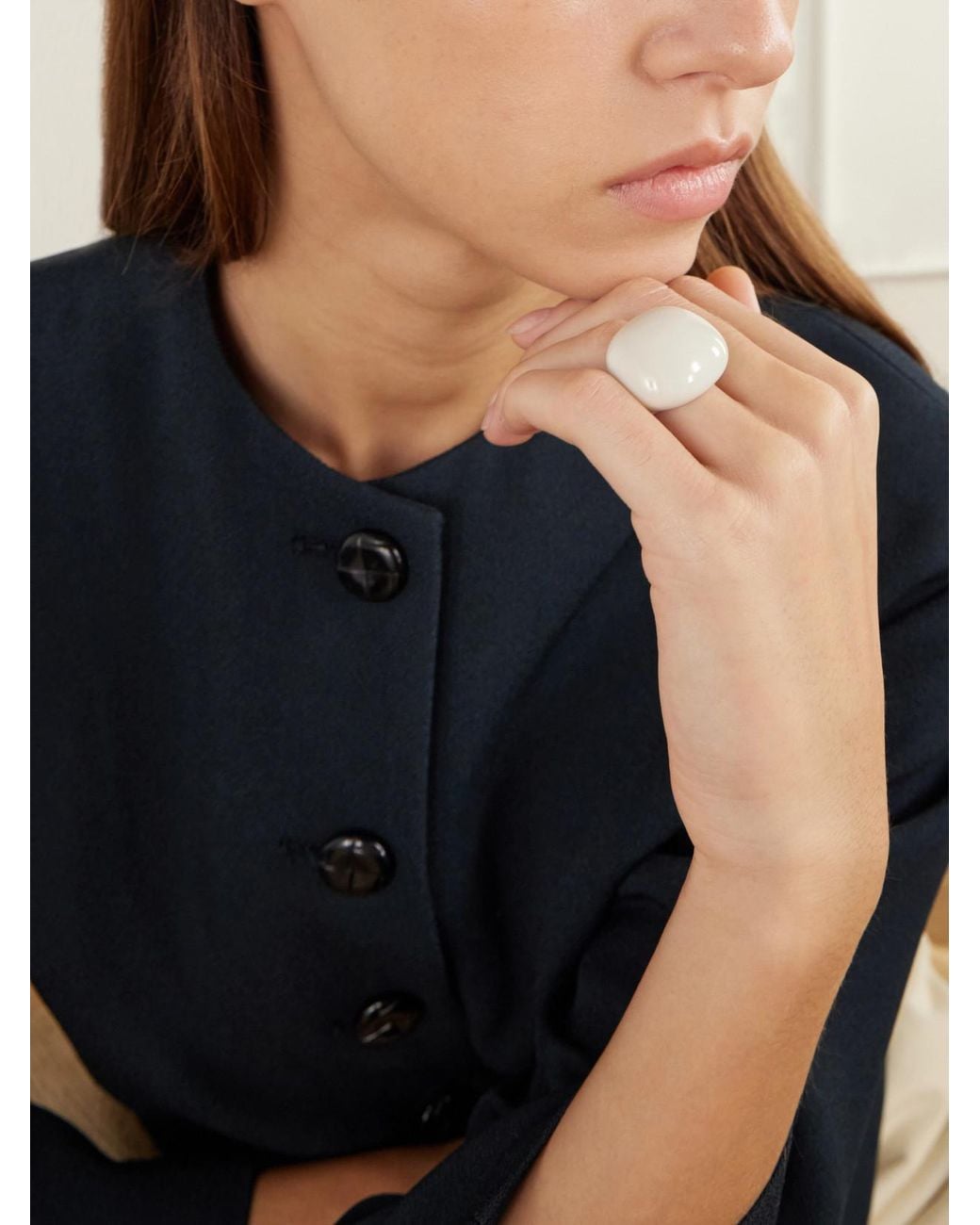Camille Surault White Blowblow Resin Ring
