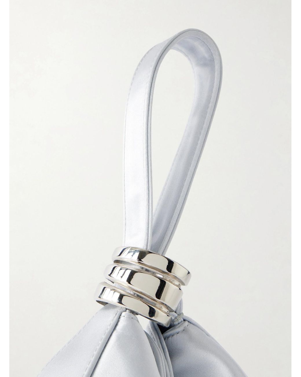 Amanu White The Zambia Mini Satin Top-Handle Bag