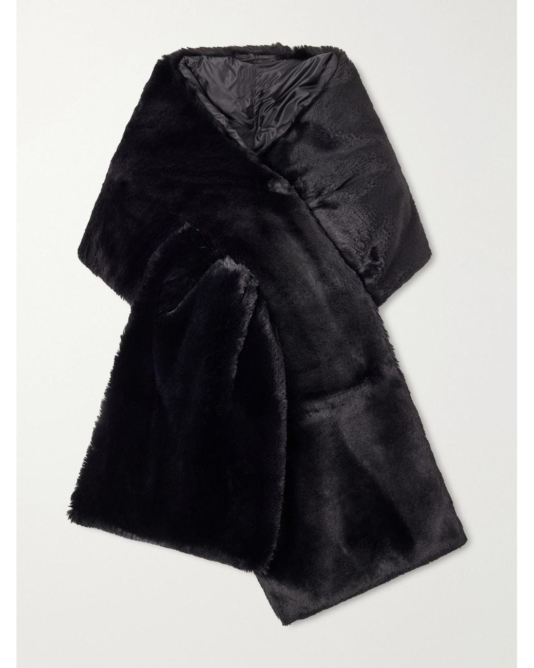 Max Mara Black Piacere Quilted Shell-Trimmed Plush Scarf