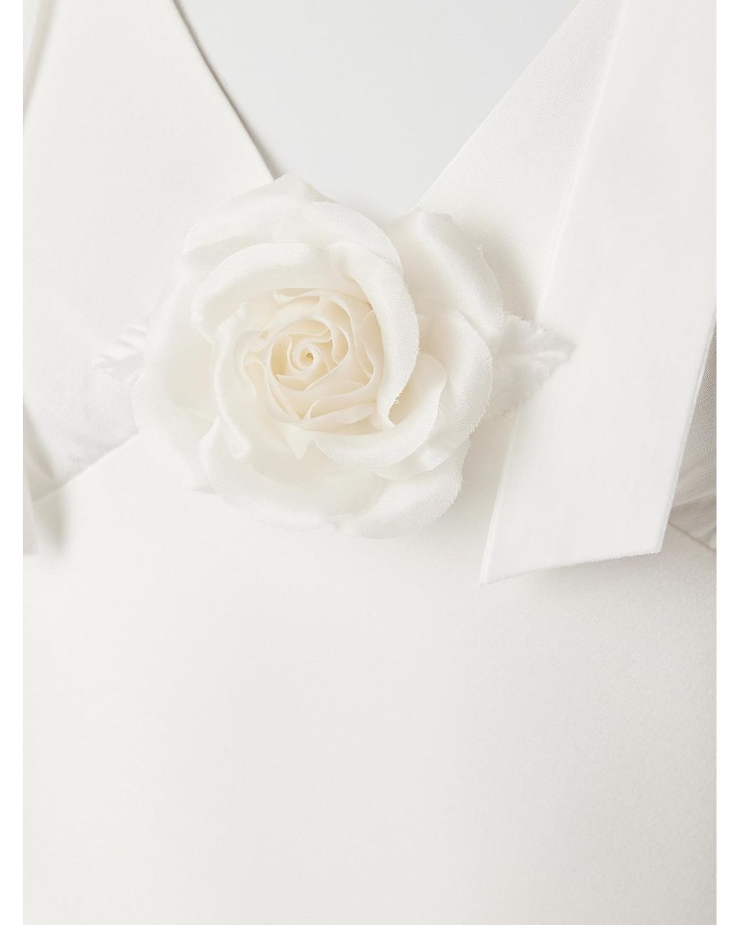 Rodarte White Embellished Velvet-Trimmed Silk-Crepe Maxi Dress