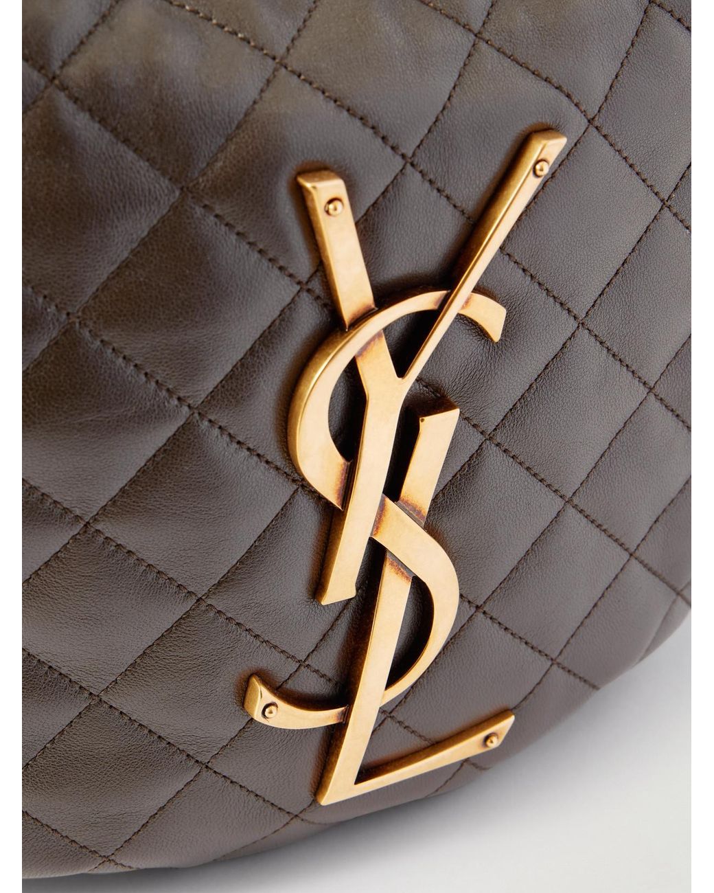Saint Laurent Gray Icare Matelassé Leather Tote