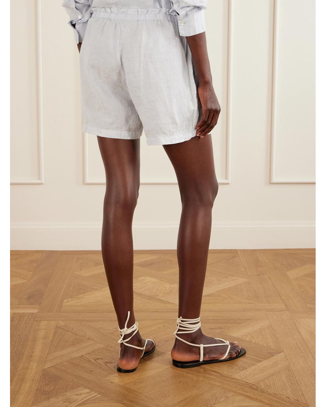 James Perse White Linen Shorts