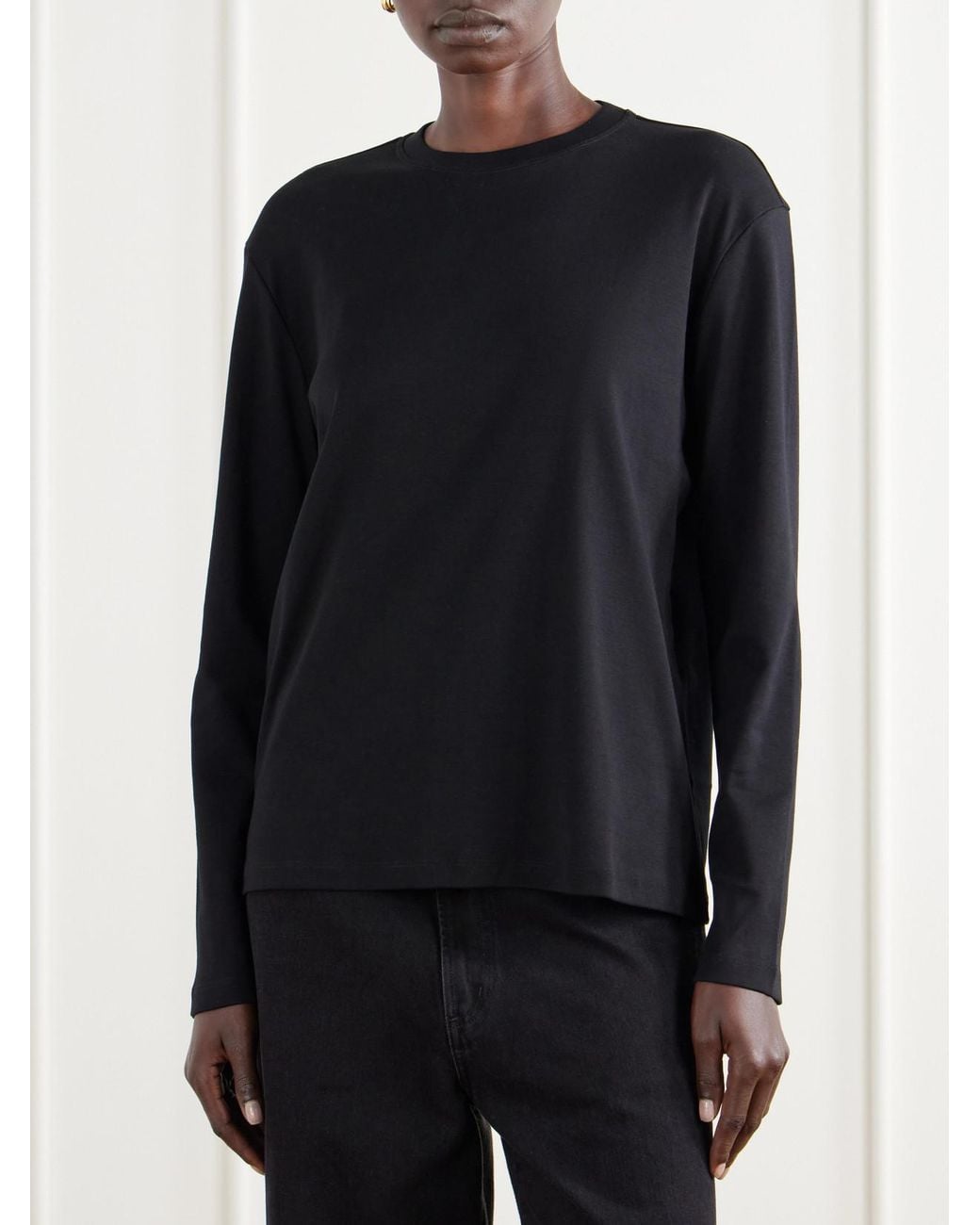 Flore Flore Black Maggie Organic Cotton-Jersey T-Shirt