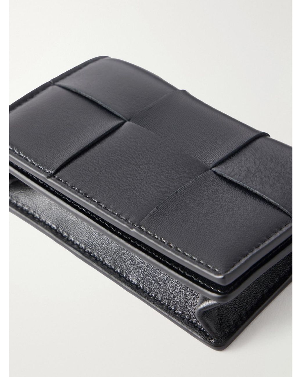 Bottega Veneta Blue Cassette Intrecciato Leather Cardholder