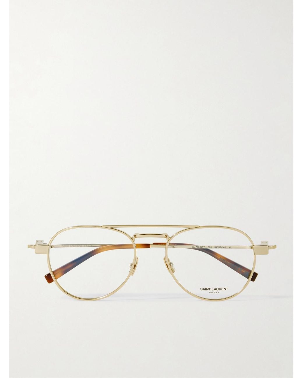 Saint Laurent Natural Aviator-Style-Tone Optical Glasses