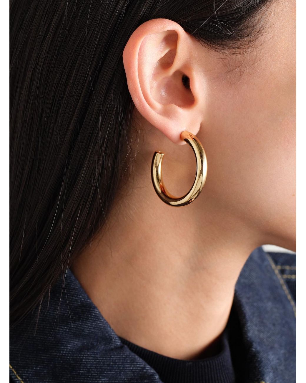 Jennifer Fisher Natural Natasha Mini-Plated Hoop Earrings