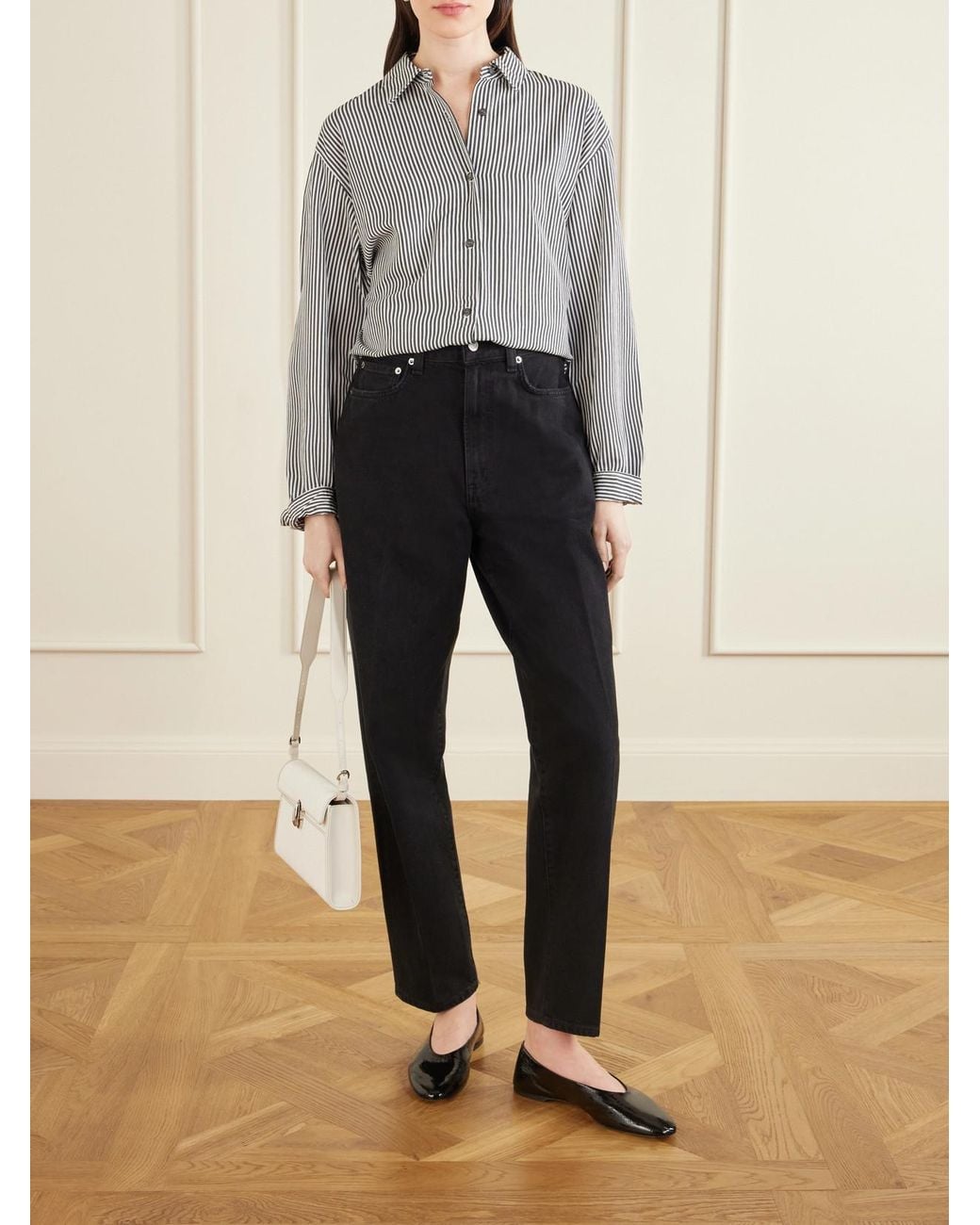 Agolde Black 80's High-Rise Tapered Jeans