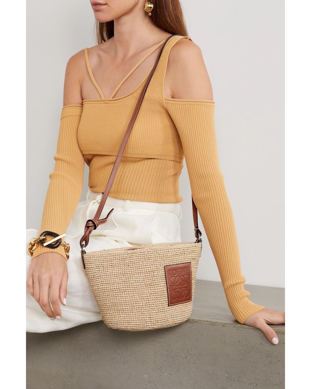 New Loewe 2021 Paula’s Ibiza Pochette Raffia Crossbody Bag