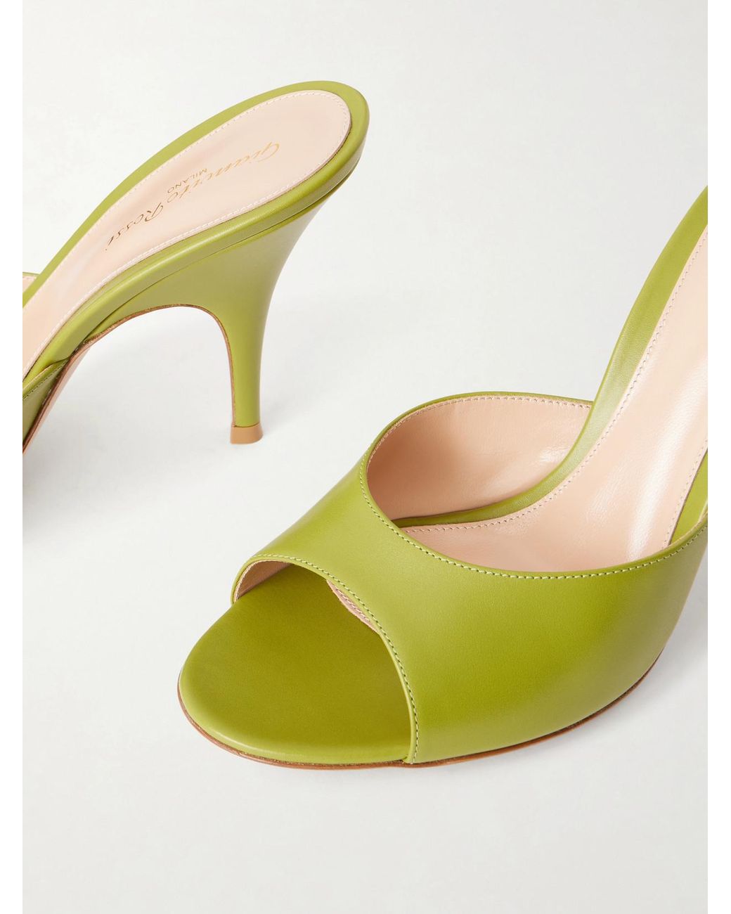 Gianvito Rossi Yellow Sofia 95 Leather Mules