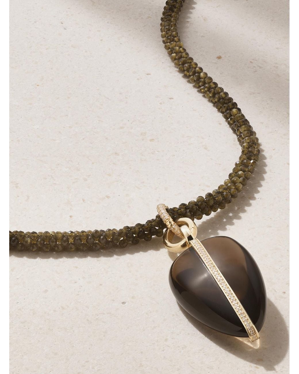 BY PARIAH Natural The Lumina Strand 14-Karat Recycled Quartz And Diamond Necklace