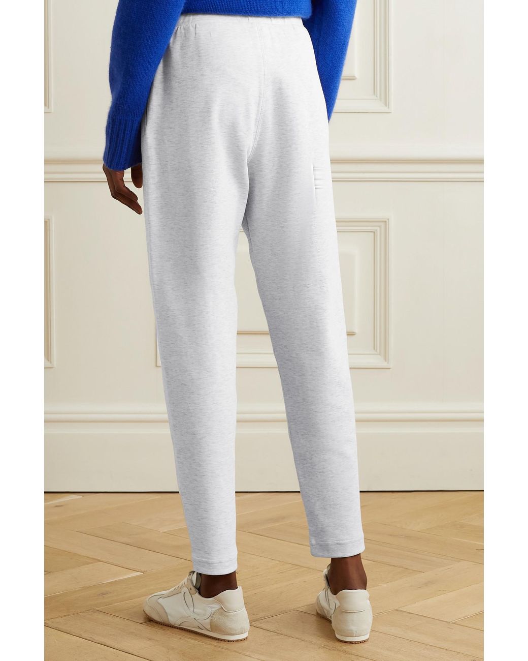 Max Mara + Leisure Pesca Cotton-blend Jersey Track Pants in Gray | Lyst