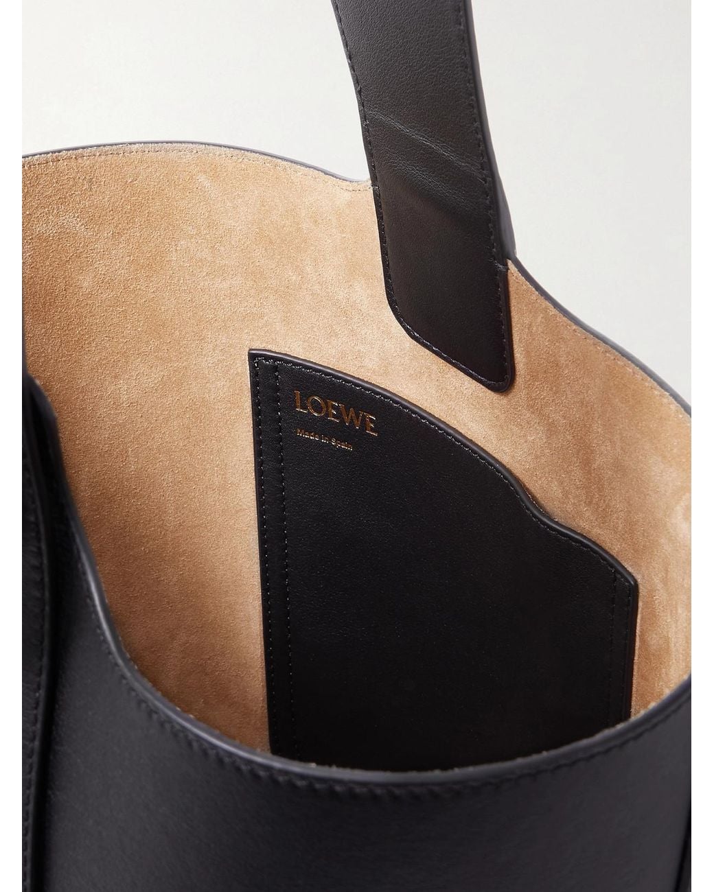 Loewe White Pebble Embellished Leather Bucket Bag