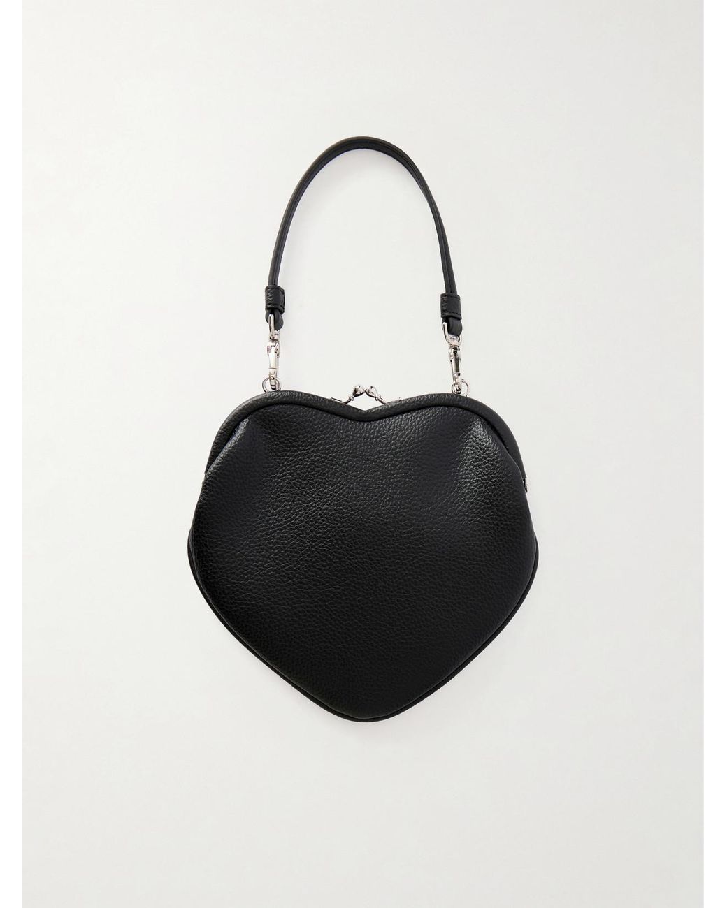 Vivienne Westwood Black Belle Heart Logo-Appliquéd Leather-Effect Shoulder Bag