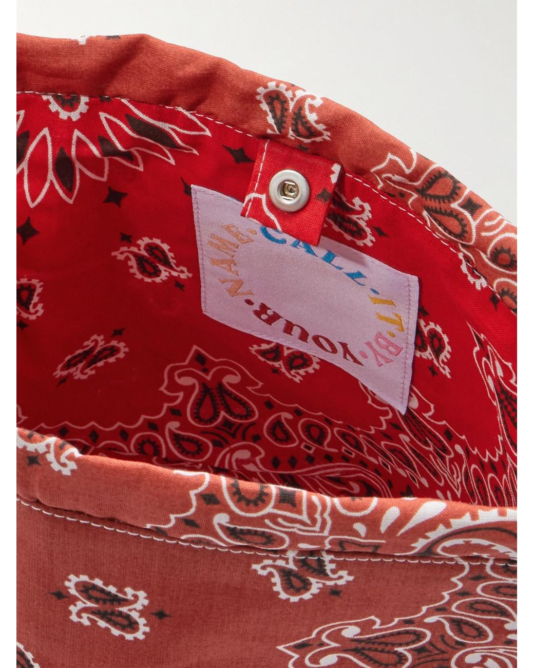 Call it By Your Name Sac Seau Printed Cotton Tote in Red | Lyst