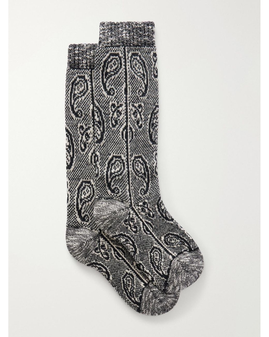 Dries Van Noten Gray Wool-Blend Socks