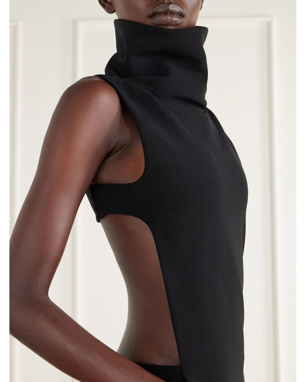 Courreges Black Cut-Out Crepe Maxi Dress