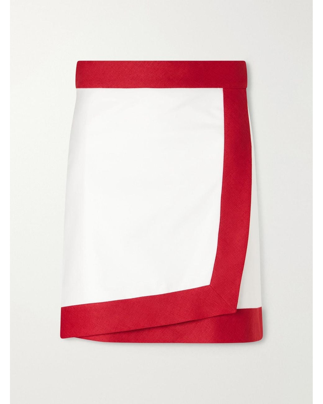 LIBEROWE Red Woven Mini Wrap Skirt