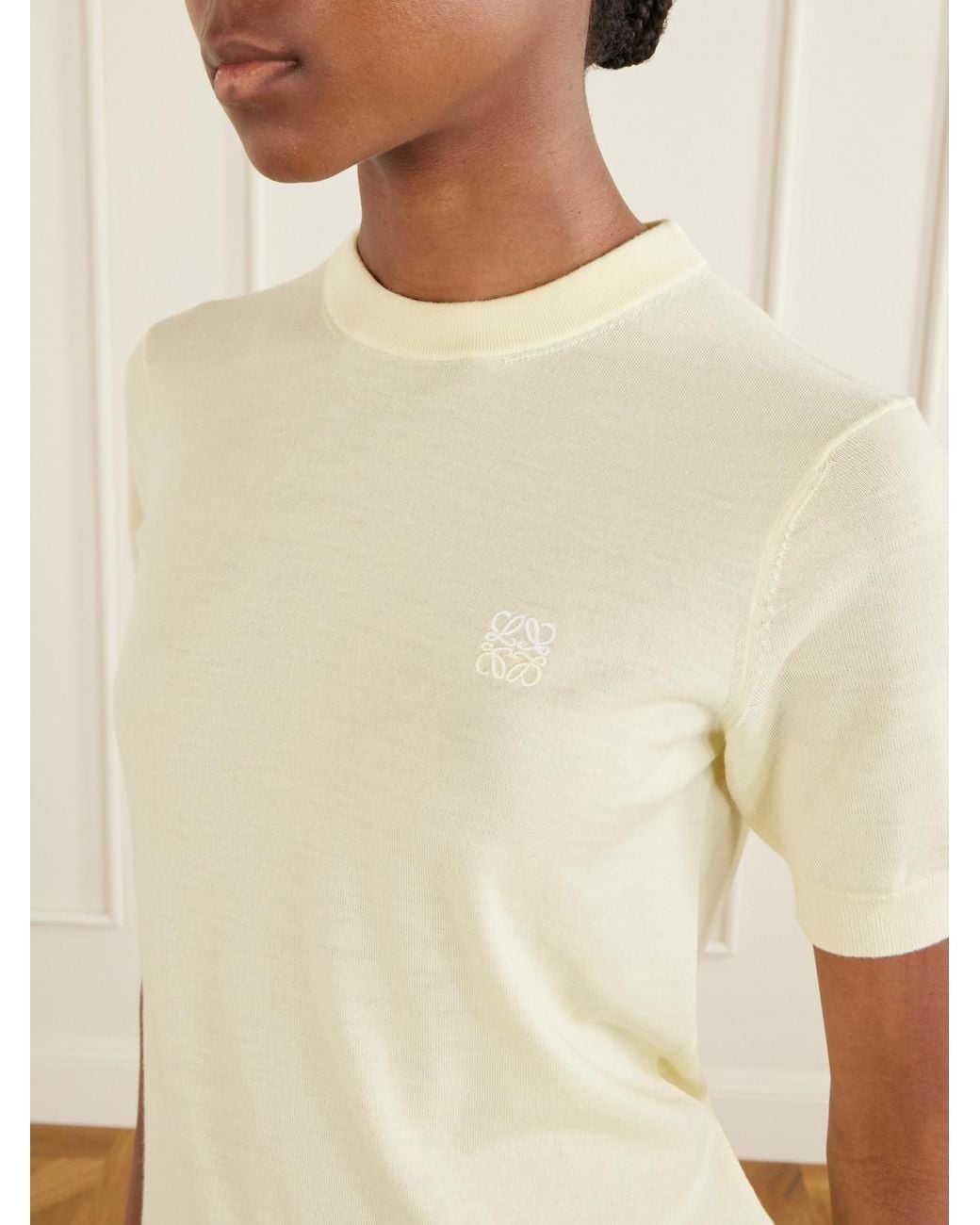 Loewe Natural Anagram-Embroidered Wool-Blend Sweater