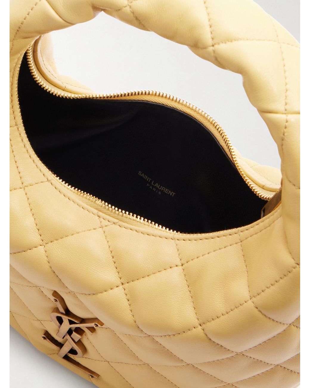 Saint Laurent Metallic Icarino Matelassé Leather Tote