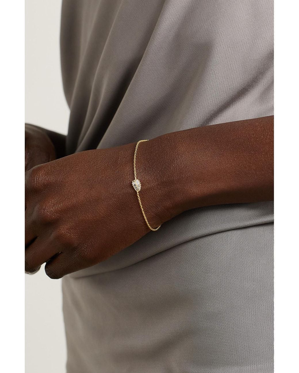 Anita Ko Natural Palm Leaf 18-Karat Diamond Bracelet