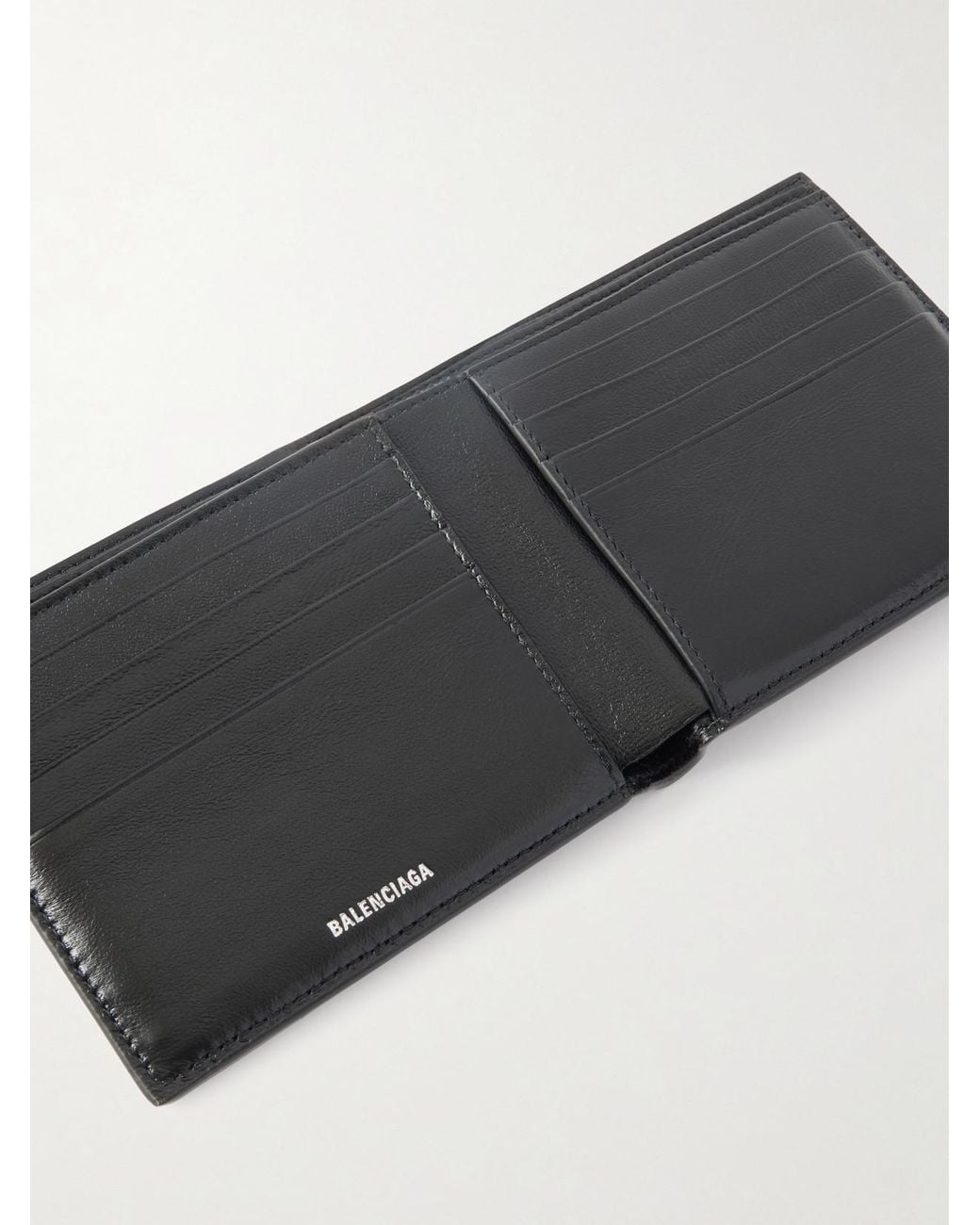 Balenciaga Black Printed Textured-Leather Wallet