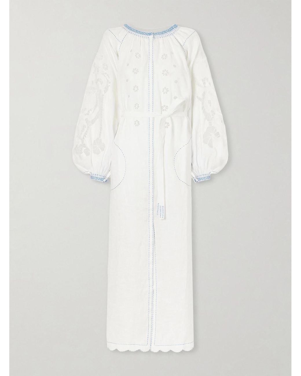 Vita Kin White Babylon Broderie Anglaise-Trimmed Linen Maxi Dress