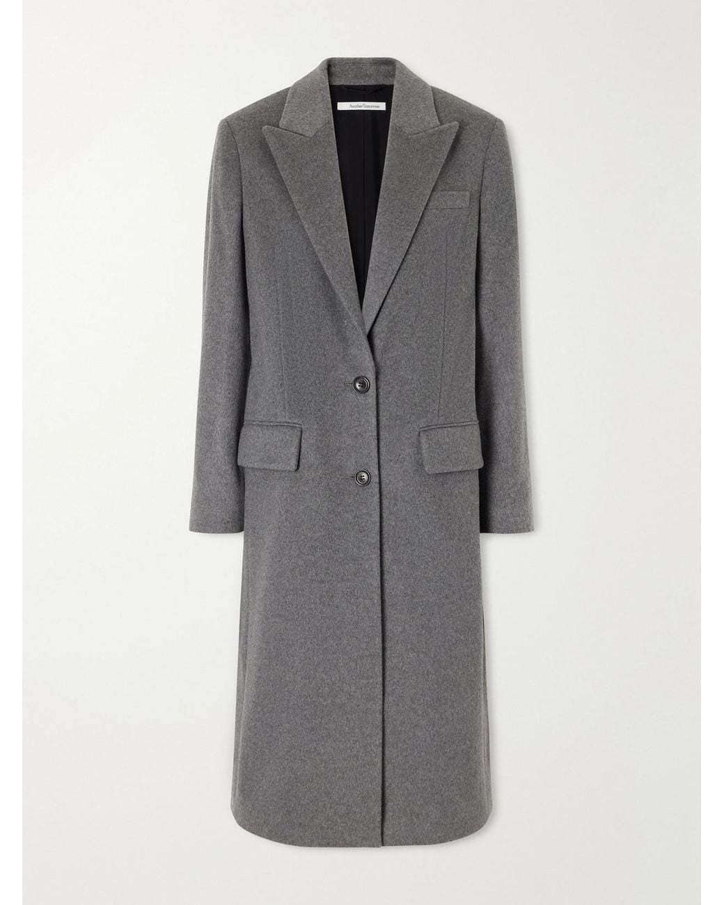 Another Tomorrow Gray Cashmere-Flannel Coat