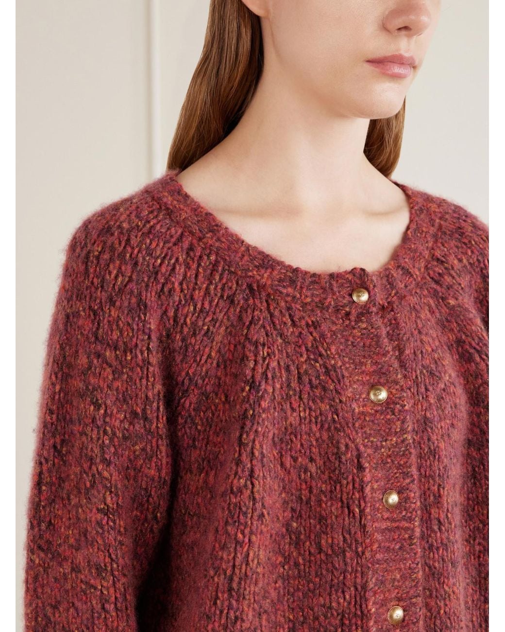 Khaite Red Niels Cashmere And Silk-Blend Cardigan